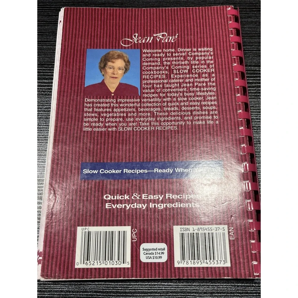 Slow Cooker Recipes – Company's Coming‎ – Jean Paré – Spiral Bound – Very Good